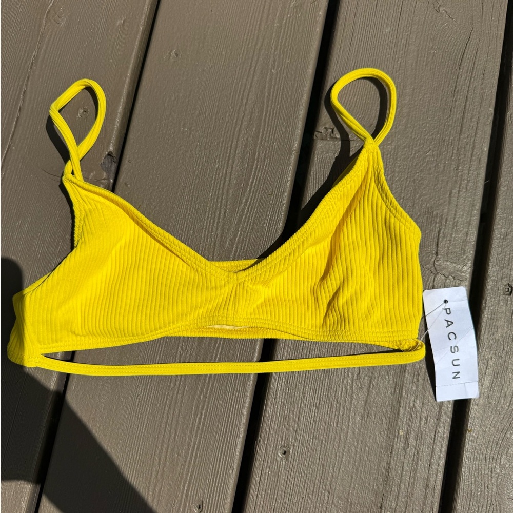 La Hearts Vibrant Yellow Bikini Top